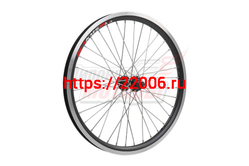 Обод 20" 2-х слойный (алюм.) передний в сборе со спортивной втулкой, черный