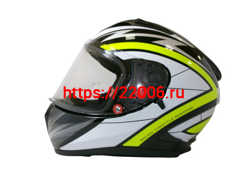 Шлем TVS RACING (Индия) STREET D/V BLACK YELLOW размер L, + пинлок в комплекте, очки фото 2