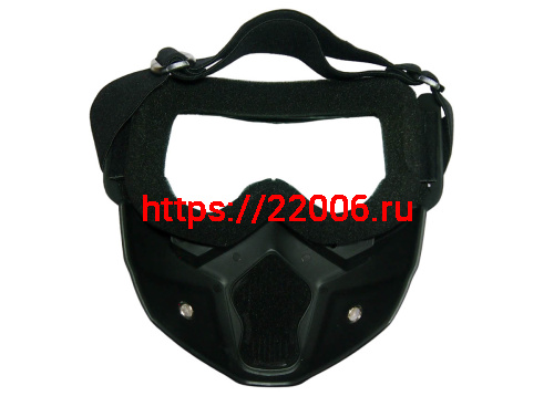 Очки мотокросс/спорт NORTH WOLF YM-655 с маской типа "Дарт Вейдер" прозрачные фото 3