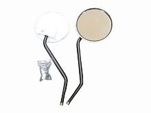 Зеркало круглое белый пластик стойка высокая резьба М10 Урал производство Ирбит