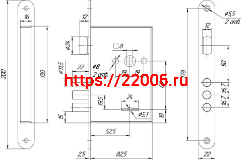 Замок Mettem (Меттэм) врезной сувальдный с защёлкой ЗВ9 902.0.0, 5 кл. фото 2