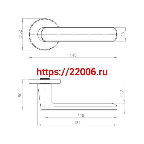 Ручка Ajax (Аякс) раздельная R.JSR51.NANO SN-3 матовый никель фото 2