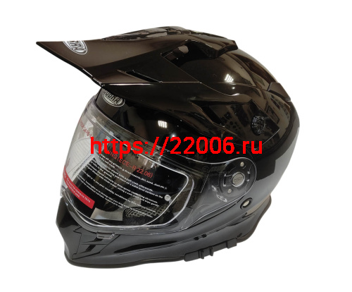 Шлем кроссовый со стеклом COBRA EC H331, белый, черный, черный-лайм, резмер XXL