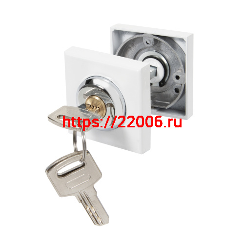 Ручка поворотная Ajax (Аякс) с фиксацией ключом BK6.FIX.JK WH-19 белый