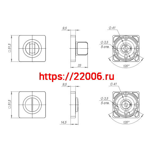 Ручка Ajax (Аякс) поворотная BK6.K.JK51 (BK6 JK) WH-19 белый фото 2