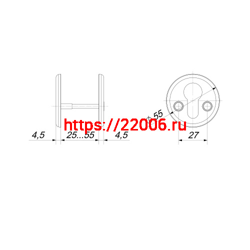 Накладка Fuaro (Фуаро) на цилиндр ET.R.FIN001 (ESC-С-001) CP хром фото 4