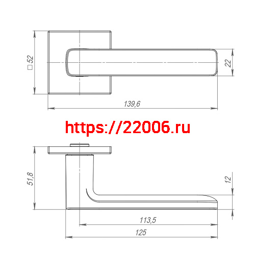 Ручка Punto (Пунто) раздельная K.ARC.Q52.VIVA BL-24 черный фото 2