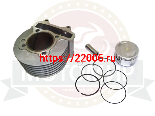 Цилиндр в сборе с поршнем 4-х такт. скутер (150см3) 57,40 мм 157QMJ Динго 150 (НАБОР) фото 2