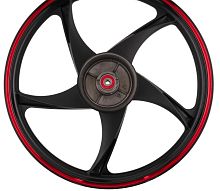 Диск колеса передний, дисковый тормоз, литой, красная полоса Orion-110 см3