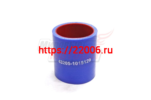 Патрубок радиатора нижний УРАЛ силикон.,синий,армир. L62мм,d48мм. (HH066)