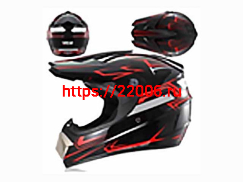 Мотошлем VIRTUE MD-905 Кросс черно-красный №2 (S)