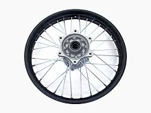 Диск колеса задний стальной на спицах 2.15 - 18" обод черный, дисковый тормоз ось 25мм KAYO, ATAKI