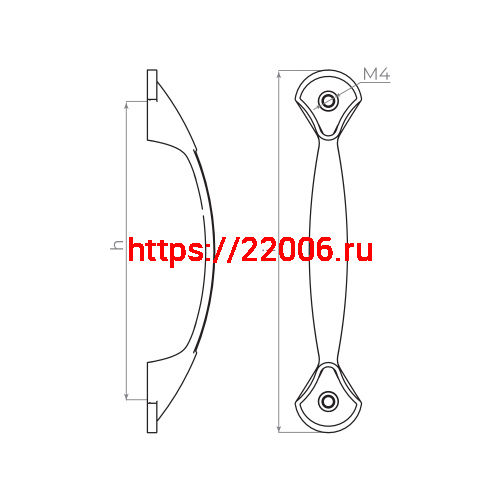 Ручка-скоба Ajax (Аякс) мебельная MB-H-001-96 мм AC медь фото 2