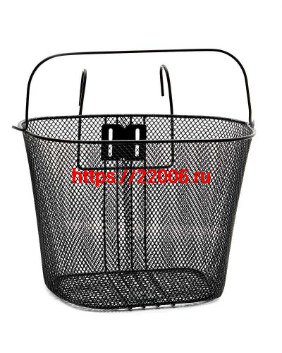 Корзина передняя 310х230х230мм, с креплением на руль, черная, белая HUALONG