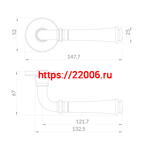 Ручка Punto (Пунто) раздельная R.EST.R52.VERONA BL-24 черный фото 2
