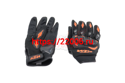 Перчатки мото KTM (пластик.защита,тыльн.часть-износост.дыш.ткань,ладонь-антискольз.) L