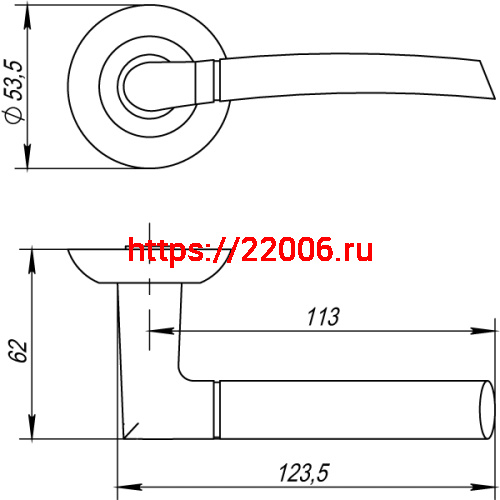 Ручка Punto (Пунто) раздельная R.TL54.ARDEA (ARDEA TL) SG/GP-4 матовое золото/золото фото 2
