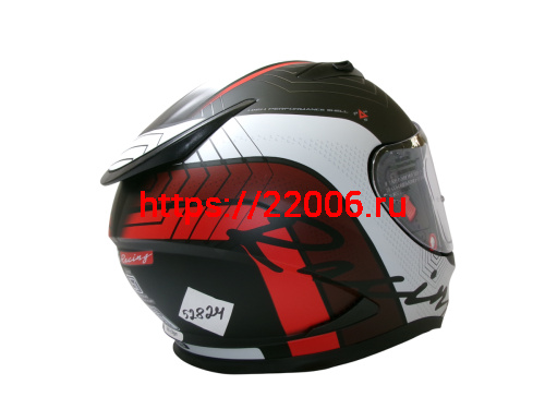 Шлем TVS RACING (Индия) STREET D/V DULL BLACK RED размер XXL, + пинлок в комплекте, очки фото 5