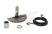 Вал кикстартера 10" с сектором двиг.4х такт.корот. в сборе(вал,сектор,пружина,втулка,кольцо стопор.)