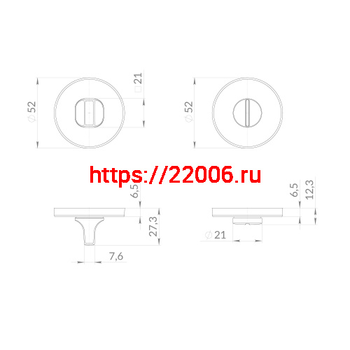 Ручка Punto (Пунто) поворотная BK6.R.EST.R52 SSC-16 сатинированный хром фото 2