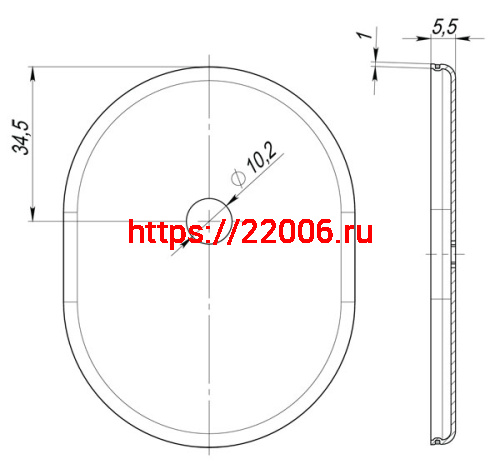 Накладка Fuaro (Фуаро) на шток цилиндра ESC.O.SF/OV.474 (ESC 474) SN мат.никель фото 3
