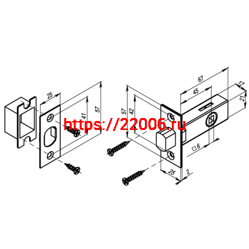 Задвижка Punto (Пунто) врезная METDB-45 (DB-45) GP золото фото 2