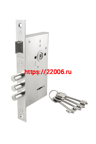 Замок Zenit (Зенит) врезной сувальдный с защёлкой ЗВ9-6, 4 кл. проверить кол-во ключей