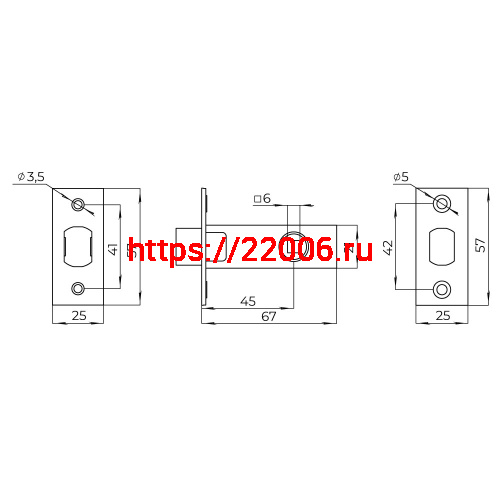 Задвижка Ajax (Аякс) врезная METDF-45 (DF-45) CP хром фото 3
