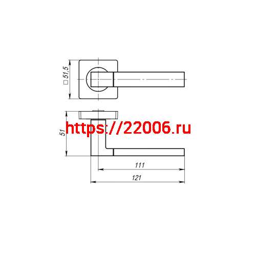 Ручка Ajax (Аякс) раздельная K.JK51.BASE SN-3 мат.никель (белая коробка) фото 3