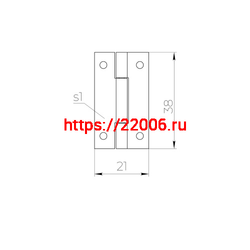 Петля Ajax (Аякс) карточная универсальная LM/IN22x35x1U ZN цинк (2 шт) фото 2