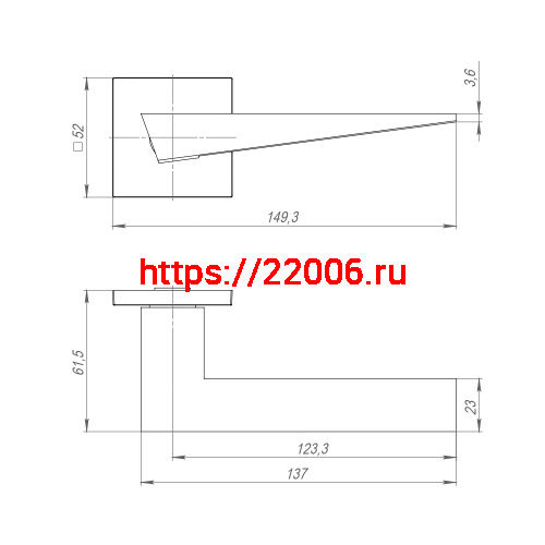 Ручка Ajax (Аякс) раздельная K.JS51.TRIO SN-3 матовый никель фото 2
