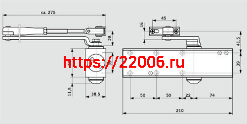 Доводчик Dorma (Дорма) дверной TS-Profil EN2/3/4+Size5 BCA, с рычажной тягой, черный фото 3