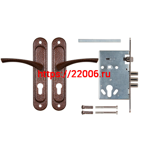 Корпус Ajax (Аякс) врезного замка с ручками на планке KIT А7-5555/3 W/B MOS фото 4