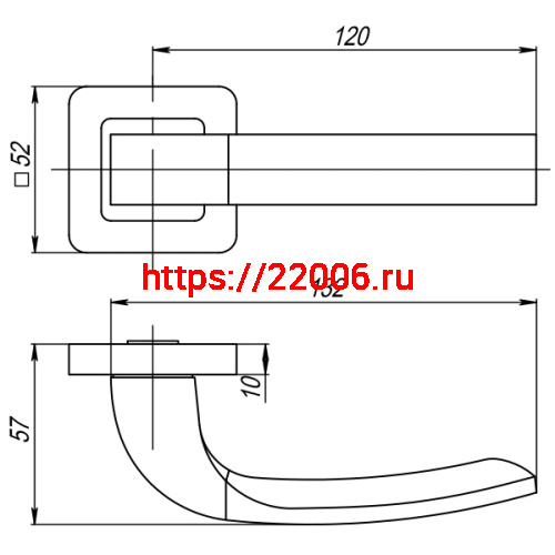 Ручка Punto (Пунто) раздельная K.QR52.ORION BL-24 черный фото 2
